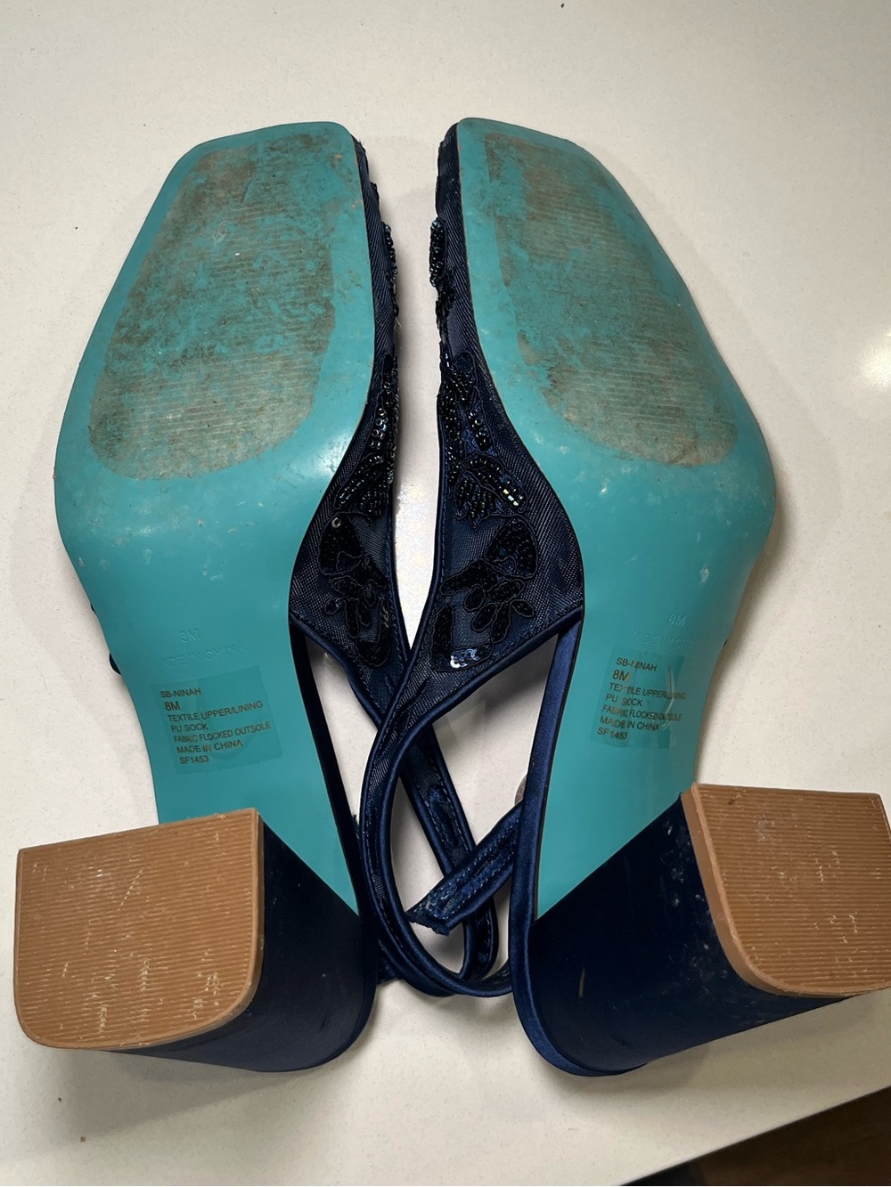 Ninah Mesh Block Heel Slingback Pumps - Picture 6 of 8